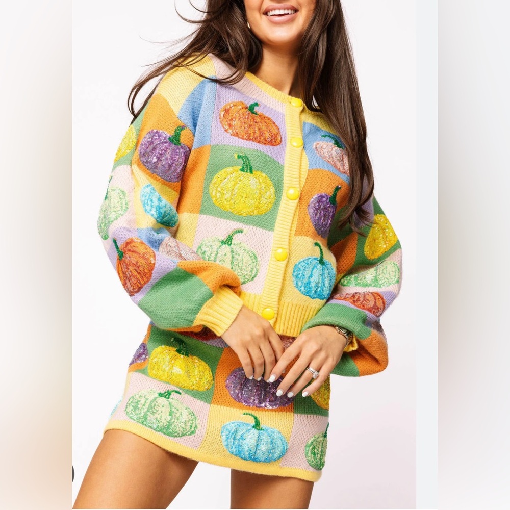 Queen of Sparkles pumpkin cardigan